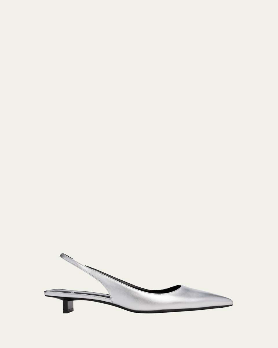 Stella Metallic Leather Slingback Pumps